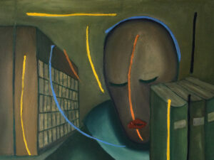 Bibliotecario, 2022, olio su tela, cm. 50x70 Bibliotecario, 2022, olio su tela, cm. 50x70