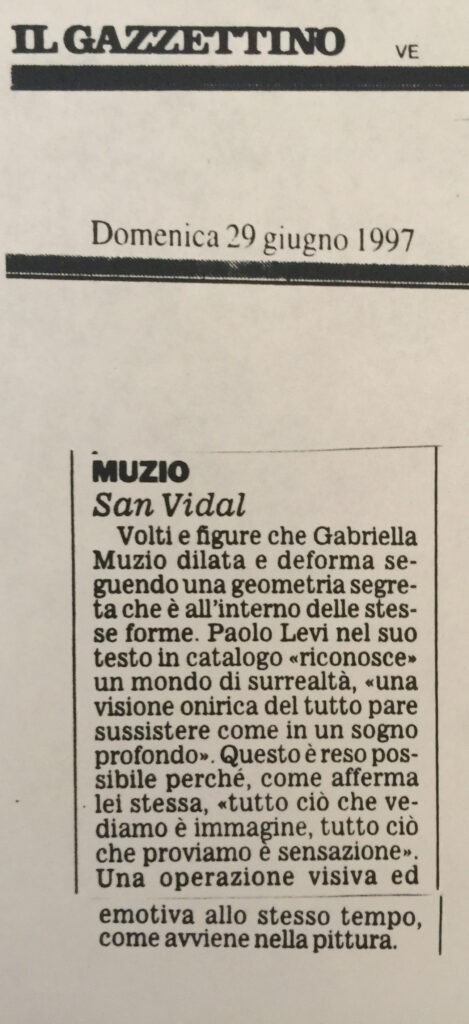 Il Gazzettino - 29 giugno 1997 Galleria San Vidal Venezia
