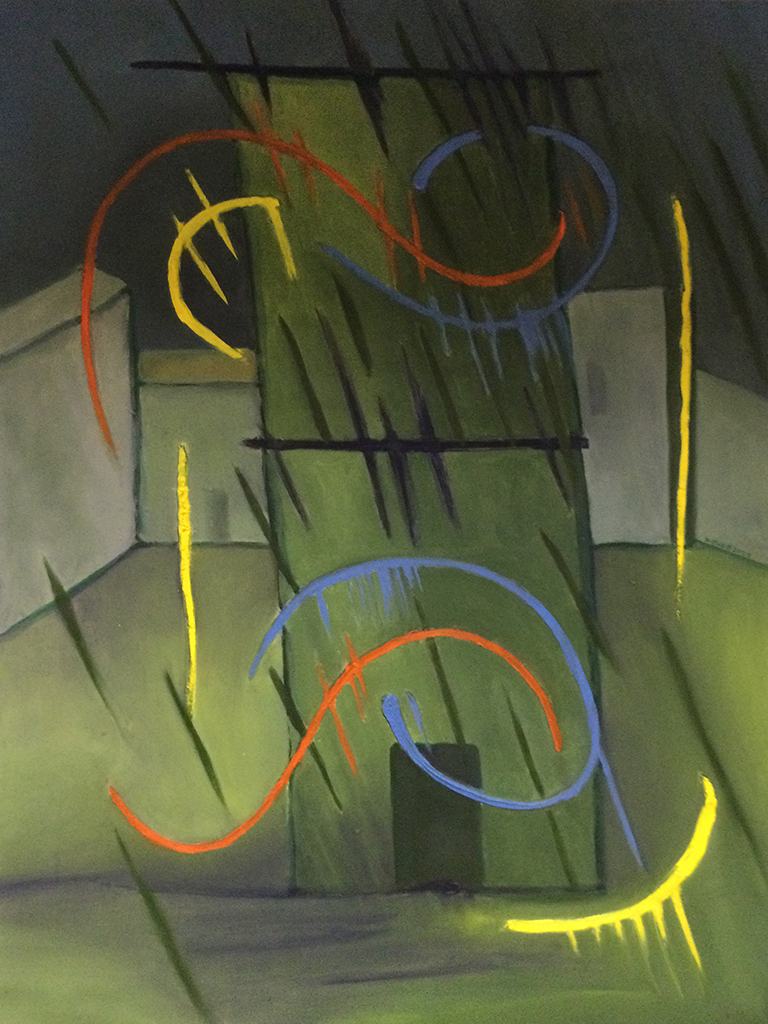 La musica della pioggia, 2022, olio su tela, cm. 60x90 La musica della pioggia, 2022, olio su tela, cm. 60x90